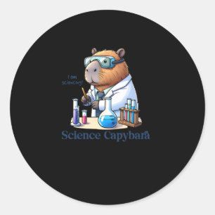 Redondo Capybara Scientist, estou fazendo ciência! Adesivo