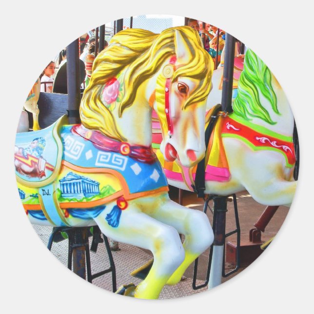 Redondo Carrossel - Coney Island, adesivo NYC (Frente)