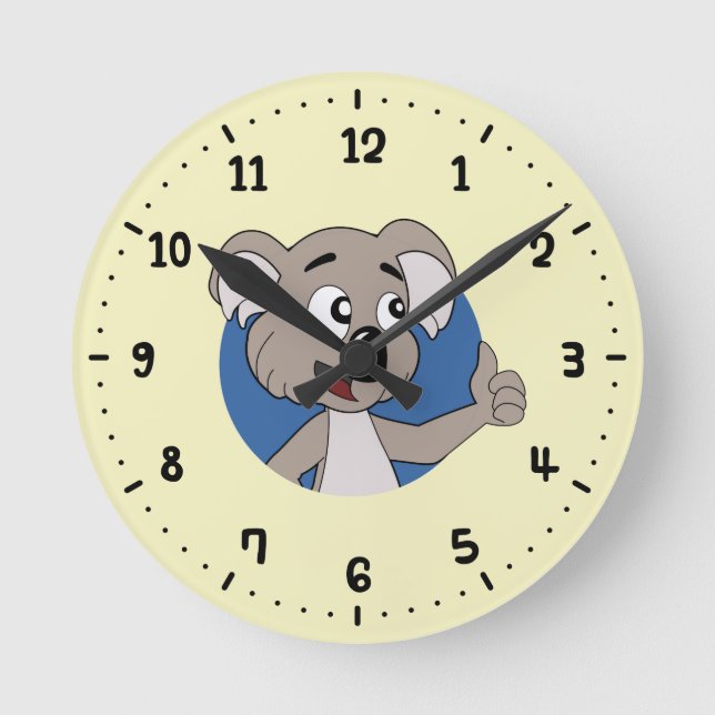 Redondo Cartografia de ursos Koala, relógio (Frente)