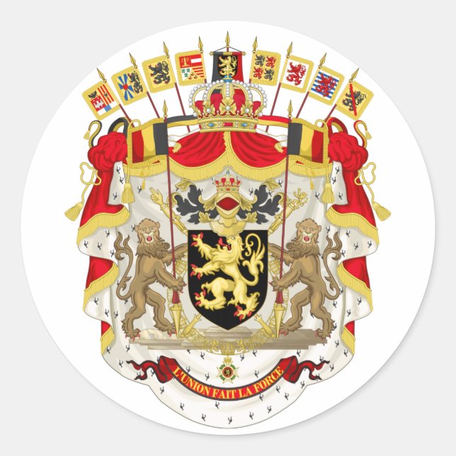 Redondo Casaco da Bélgica para o adesivo de armas (Frente)