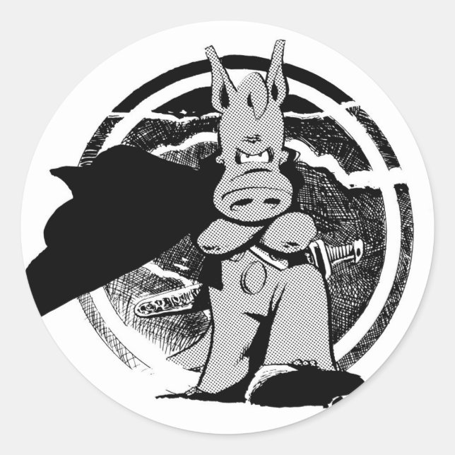 Redondo Cerebus com adesivo de capa (Frente)