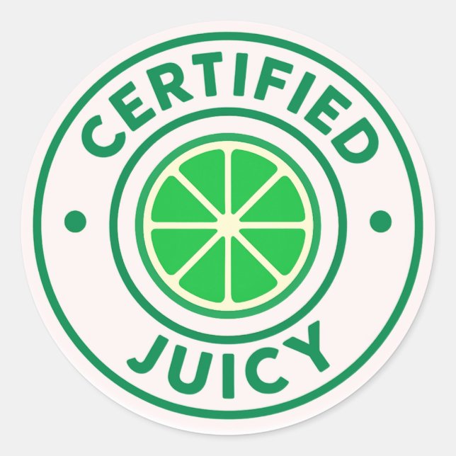 Redondo Certified Juicy™ – Adesivo Círculo de Lima (Frente)