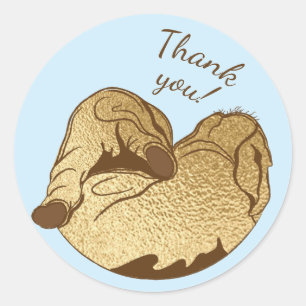 Redondo Chá de fraldas Adesivo Azul-Elefante-Mamãe