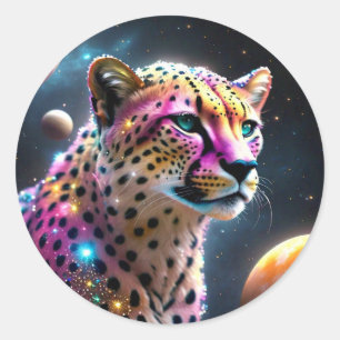 Redondo Cheetah no adesivo espacial