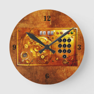 Redondo Cinco para as 12 Relógio Steampunk Grunge