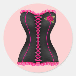 Redondo Cinta preta rosa Clube Adesivo