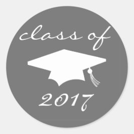 Redondo Classe De Adesivo 2017 (Boné de formatura De Cinza