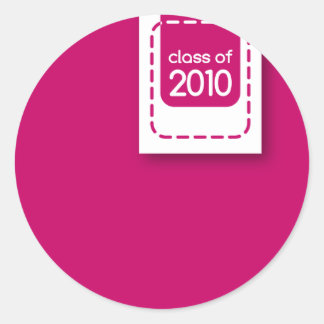 Redondo classe de adesivo de graduação rosa 2010
