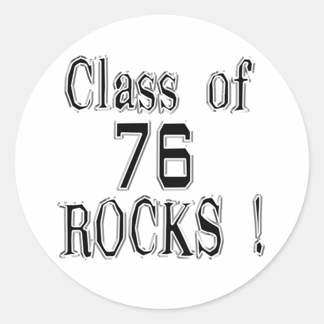 Redondo Classe de Rochas 76! Adesivo (Frente)