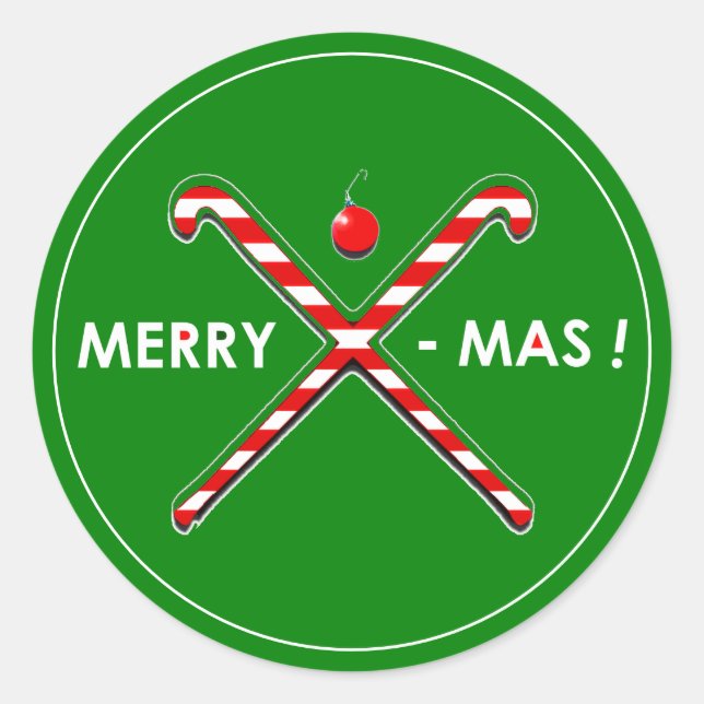 Redondo Clássico de Natal de Hóquei em Campo Adesivo Redon (Frente)