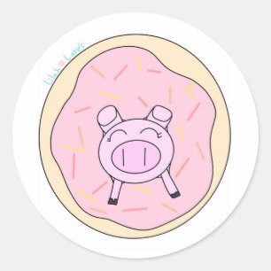 Redondo Coloque um adesivo de Rosquinha!