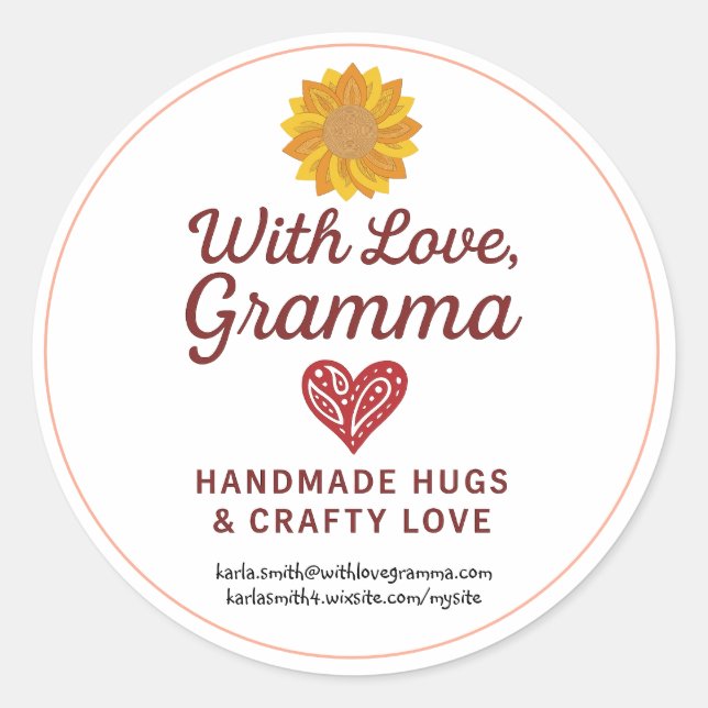 Redondo Com Amor, Gramma Adesivo (Frente)