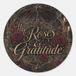 Redondo Com Rosas & Gratidão Adesivo de Agradecimento de H