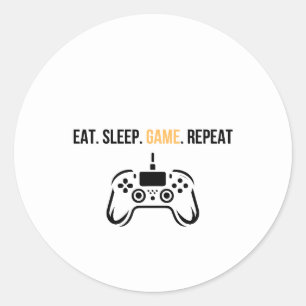 Redondo Coma Jogar Dormir Repetir Adesivo de Controle - En