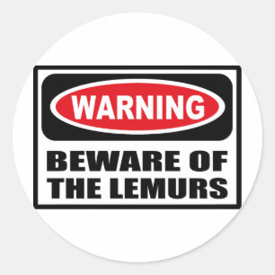 Redondo COMPORTAMENTO DE Aviso do Adesivo de LEMURS