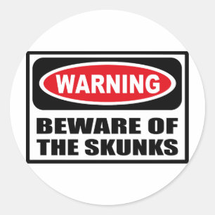 Redondo COMPORTAMENTO DE Aviso do Adesivo SKUNKS