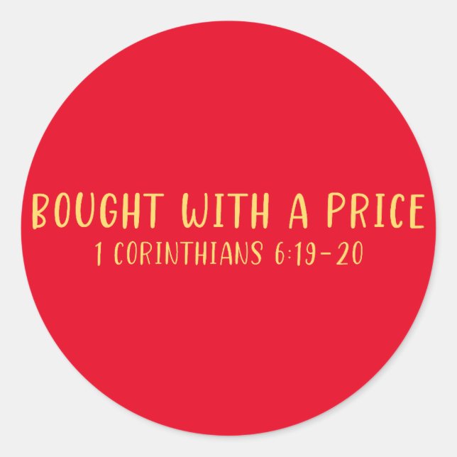 Redondo Comprado com um adesivo de preço (Frente)