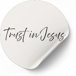 Redondo Confie em Jesus – Adesivo Cristão Minimalista