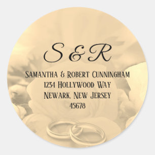 Redondo Creme Color Floral com adesivo Rings