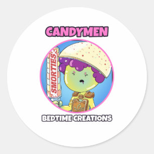 Redondo Criações da Hora de Dormir Candymen Adesivo Redond