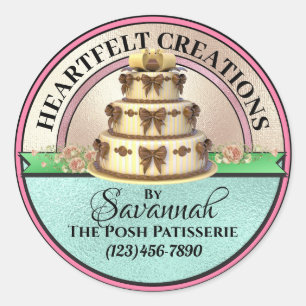 Redondo Criado Com Um Adesivo Elegante De Bolo