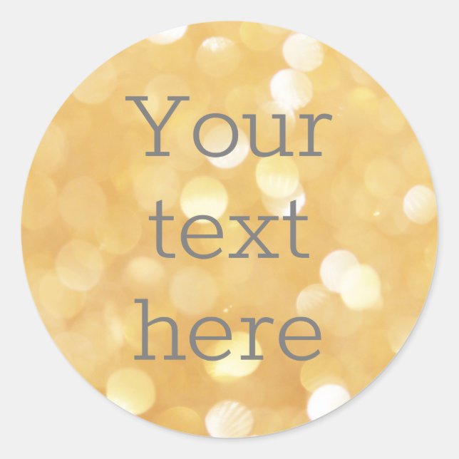 Redondo criar próprio texto de imagem adesivo brilho doura (Frente)