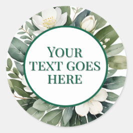 Redondo crie o próprio adesivo de casamento, eucalipto, fl