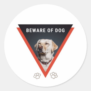 Redondo Cuidado com o adesivo do cão