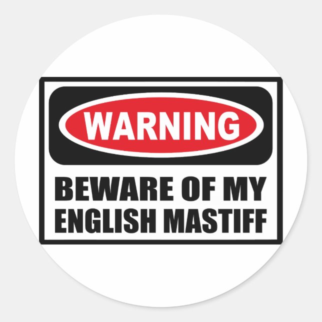 Redondo Cuidado com o meu adesivo em língua inglesa (Frente)