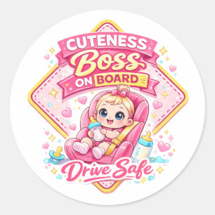 Redondo Cuteza a Bordo – Adesivo de Carro para Bebê Fofo 