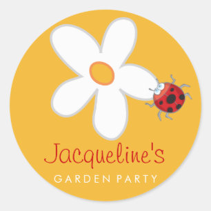 Redondo Daisy & Ladybug Favors de Festa Infantil Adesivo