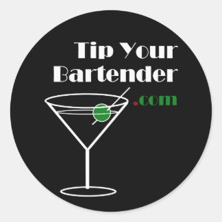 Redondo Dê uma dica ao seu adesivo Bartender.com