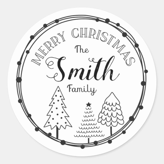 Redondo Decoração do adesivo de nome da família personaliz (Frente)