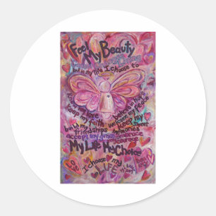 Redondo Decretos do Adesivo de Arte Personalizada de Poema