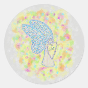 Redondo Decretos personalizados do adesivo da arte do Anjo