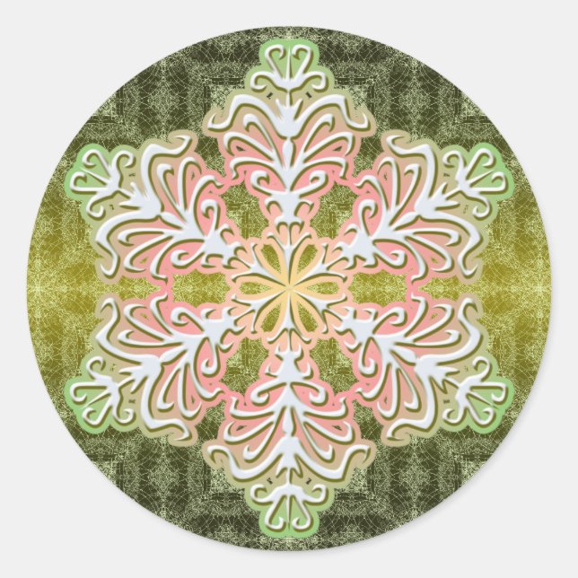 Redondo Delicar o adesivo de cristal de gelo de inverno (Frente)