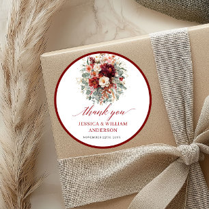 Redondo Design de Adesivo de Casamento Clássico Vermelho E