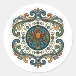 Redondo Design de Adesivo Mandala Rosemaling