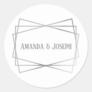 Redondo Design de Cinza de Médio de Mod de  - Adesivo de 