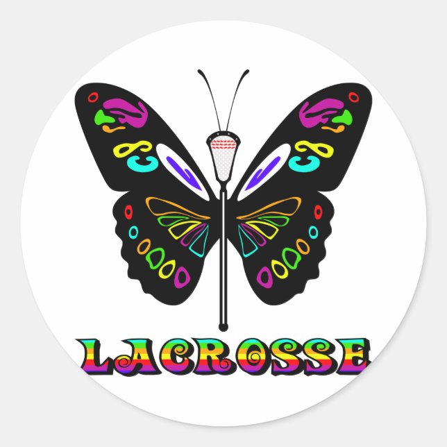 Redondo Designs de Lacrosse Adesivo de Borboleta (Frente)