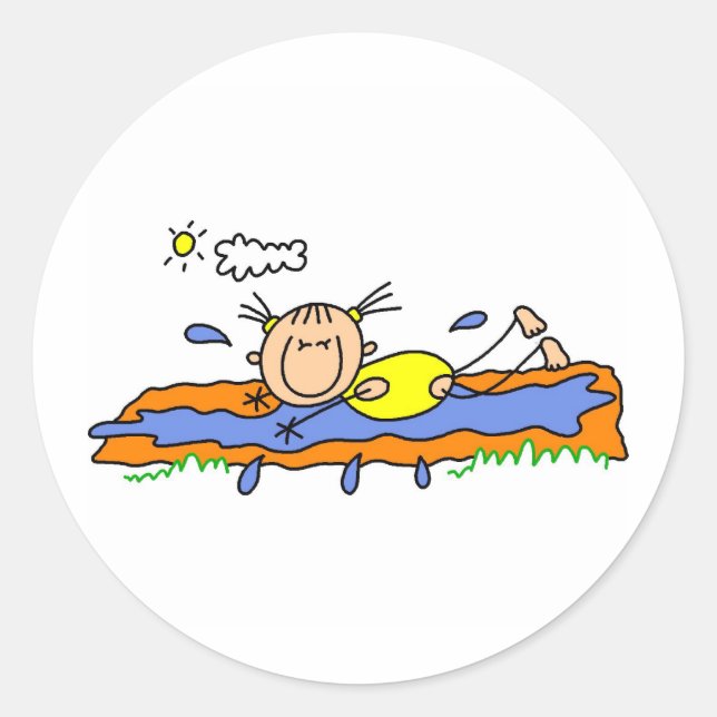 Redondo Deslize E Deslize Em Um Adesivo De Dia Quente (Frente)