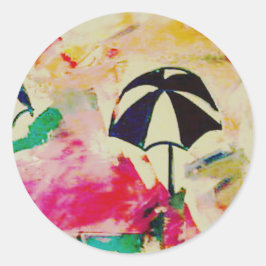 Redondo Detalhes da La Playa no adesivo colorido do Cheio