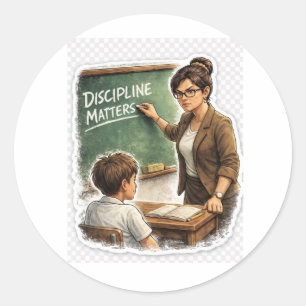 Redondo Disciplina Importa Adesivo para Professor
