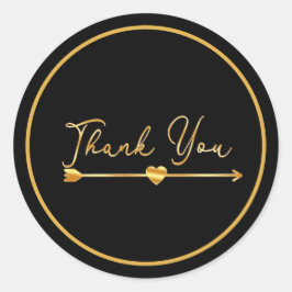Redondo Dourado Obrigado com o adesivo do círculo de setas