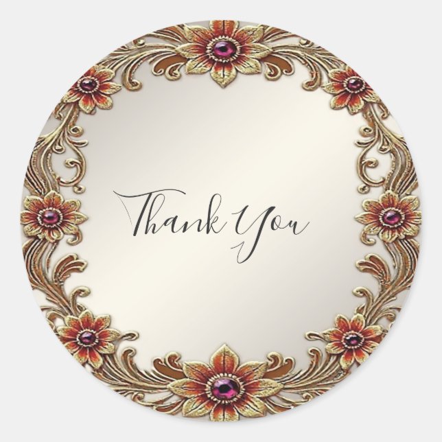 Redondo Dourado quadro flexível com adesivo de pedra verme (Frente)