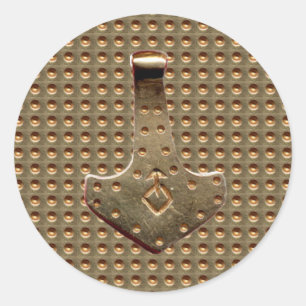 Redondo Dourado Thor Hammer Dourado Recuar grandes adesivo