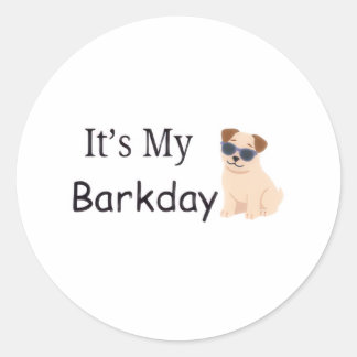 Redondo É o Meu Barkday Adesivo de Aniversário de Cachorro