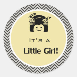 Redondo É um adesivo amarelo de chevron.