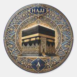 Redondo Elegante Hajj Mabrur Ilustração Kaaba Adesivo Redo