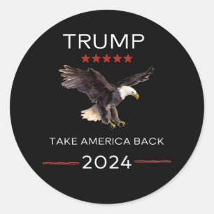 Redondo Eleição de Trump 2024 Tome o adesivo America Back